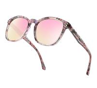 Bircenpro Polarised Trendy Sunglasses for Women: UV Protection Womens and Mens Square Shades with Acetate Frame BC2110