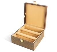 Birch & Co. Bangle Organizer - Bangles Box for Women - Chudi Box for Bridal - Bangle Storage Box for Bride, Durable & Elegant Bangle Holder, Small, Gold,Engineered Wood