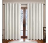 Birch Extra Wide 60 Inch Total 120" Blackout Crtains for Living Room 2 Panels Set, Farmhouse Thick Linen Blend Room Darkening Large Window Drapes with Rod Pocket Thermal Pleated Curtain(60"W x 102"L)