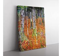Birch Forest By Gustav Klimt Canvas Wall Art Print 24x16 Inch