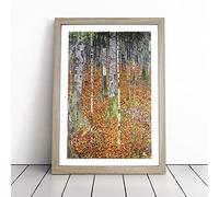 Birch Forest By Gustav Klimt Framed Wall Art Print A2 Oak | Ready to Hang, Satin Fine Art Paper, Fade-Resistant Inks, Acrylic Glazing, Securely Packaged, Made in the UK