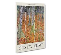 Birch Forest Gustav Klimt Canvas Print | Gallery Wrapped 30mm Frame Wall Art | 30x20 inches | Ready to Hang | Contemporary Landscape Picture | Living Room Bedroom Lounge Office