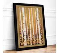 Birch Forest Light Scandinavian Framed Wall Art Print A1 Black | Ready to Hang, Premium Gi Paper, Fade-Resistant Inks, Securely Packaged, UK Made