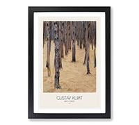 Birch Forest No.2 with Border by Gustav Klimt Framed Print | A2 Black Framed Wall Art | Ready to Hang | Modern Landscape Picture | Living Room Bedroom Lounge Office