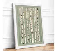 Birch Forest Scandinavian Framed Wall Art Print A1 White