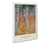 Birch Forest With Border By Gustav Klimt Canvas Print | Gallery Wrapped 30mm Frame Wall Art | 20x14 inches | Ready to Hang | Classic Landscape Picture | Living Room Bedroom Lounge Office