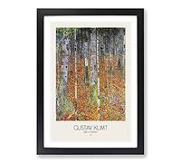 Birch Forest with Border by Gustav Klimt Framed Wall Art Print A2 Black