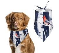 Birch Forests Cardinal Birds Dog Bandana Pet Scarf for Small Medium Large Dogs Triangle Bibs Photo Prop Gift