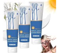 Birch Juice Moisturizing Sunscreen, SPF50+ Korean Birch Juice Hydrating Essence Face Sunscreen, Strong UV Protection,Water Resistant & Non-Greasy (3 Bottles)