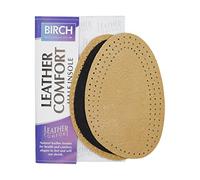 Birch Leather Half Insoles - Comfortable Premium Leather & Latex Layer - Cushion Feet & Prevent Chafing Blisters & Burns - Heels, Flats, Boots & Fashion Shoes (Medium - UK 5-6)