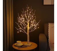 Birch Light Tree Indoor with 144 Warm White LEDs Light, 60cm LED Tree Lights Decorative Branches, Battery/USB, Christmas Decoration Indoor Decoration for Party Birthday Wedding Festive Party Decorate