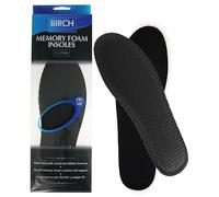 Birch Memory Foam Insoles for Men & Women, Replacement Shoe Inserts for Sports Shoes, Trainers, Sneakers, Work Boots, Walking Shoes, Comfort, Cushioning Black (Mens UK 11-12 / EU 45-46)