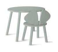 Birch Mouse Table and Chair Olive green one size