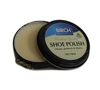 BIRCH Neutral Shoe Polish 50ml - High Shine Wax for Leather Shoes, Boots & Bags - Protects, Restores & Nourishes - Clear Shoe Wax for Smooth Leather - Long-Lasting Shine & Water-Resistant Formula