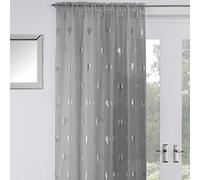 Birch Slot Top Voile Curtain Panel - Silver Grey (55" Wide x 48" Drop)