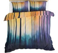Birch Tree Duvet Cover King Size, Forest Comforter Cover Abstract Bedding Set 3 Piece with 2 Pillow Sham with Zipper Closure 230 x 220cm