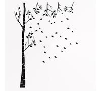 Birch Tree Falling Leaves Reusable Stencil A3 A4 A5 & Bigger Sizes Shabby Chic / T58 (PVC Reusable Stencil, A3 Size - 297 x 420 mm, 11.7 x 16.5 in)
