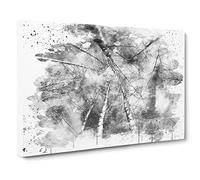 Birch Tree Forest Vol.1 V4 Modern Canvas Wall Art Print Ready to Hang, Framed Picture for Living Room Bedroom Home Office Décor, 30x20 Inch (76x50 cm)