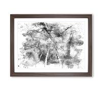 Birch Tree Forest Vol.1 V4 Modern Framed Wall Art Print, Ready to Hang Picture for Living Room Bedroom Home Office Décor, Walnut A4 (34 x 25 cm)