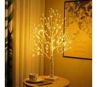 Birch Tree Lights Indoor with 144 Warm White LEDs, USB LED Bonsai Tree Light Adjustable Twig Lights Battery Operated Light up Tree for Christmas Easter Party Indoor Decoration (Birch)