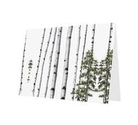 Birch Tree Patterned Gray Greeting Card (with Envelope) | 6x4 inches - Perfect for Thanksgiving, Birthdays, Weddings, Holiday Parties