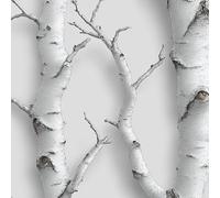 Birch Tree Peel and Stick Wallpaper 0.52×10 m Removable Self Adhesive 3D Grey Forest Branch Contact Paper Sticky Back Thicken Waterproof Matte Wall Paper for Living Room Bedroom Furniture Decorate