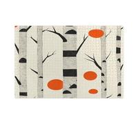 Birch Tree Scenic Jigsaw Puzzles for Adults 1000 Piece, Abstract Vintage Forest Wooden Puzzles, Nature Scenery Printed Decor for Entertainment Creative