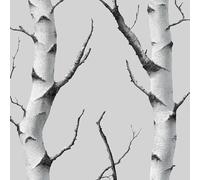 Birch Tree Self Adhesive Wallpaper 3D Grey Forest Branch Contact Paper Peel and Stick Wallpaper Thicken Waterproof Matte with Sticky Back Canvas Wall Cabinets Furniture Stickers Decorate 0.52×10 m