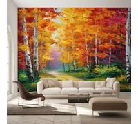 Birch Tree Wallpaper for Living Room, Birch Forest Wall Mural for Bedroom 130x80 cm, Non-Woven Photo Wallpaper, Home Decor D&O140