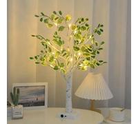 Birch Tree With Green Leaves Pre Lit Christmas Green Tree Decoration
