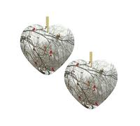 Birch Trees Christmas Tree Ceramic Hanging Bauble Personalised Xmas Baubles Cute Christmas Ornaments Gifts For Kids Family Friends