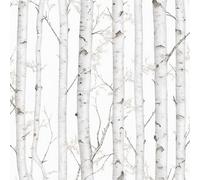 Birch Trees Peel and Stick Wallpaper 0.3×5 m Removable Self Adhesive Forest Watercolor Contact Paper Sticky Back Thicken Waterproof Matte Wall Paper for Living Room Bedroom Furniture Decorate