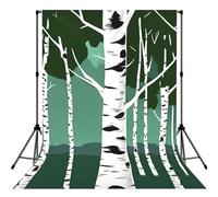 Birch Trees Print 5×7ft Photo Backdrop, Seamless Background Cloth for Studio and Portrait Photography(No Stand)