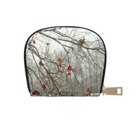 Birch Trees Prints Card Wallet for Women Men Cute Zipper Card Cases Holder Mini Coin Purse with 12 Card Slots