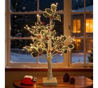 Birch Twig Tree Lights,Tabletop Birch Tree with 72 Warm White LEDs Battery Operated Christmas Lights Artificial Tree with Timer for home decor Party Wedding Christmas Decor Photo Display(60cm/24in)