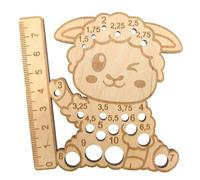 Birch Wood Sheep-Shaped Knitting Needle Gauge - Cute Needle Sizer with 20 Metric Sizes (1.5mm to 10mm) & 8cm Ruler - Fun and Functional Tool for Knitters