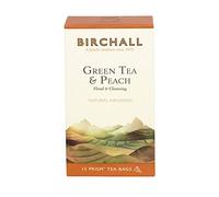Birchall Green Tea & Peach 6 x 15 Prism Tea Bags Fairtrade