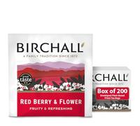 Birchall Tea Bags, Experience the Burst of Flavor with Red Berry & Flower Tea - A Refreshing and Antioxidant-Rich Tea, Box of 200 Enveloped Plant-Based Prism Tea Bags
