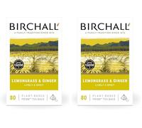 Birchall Tea Bags, Lemongrass & Ginger Herbal Tea Gift Set, Caffeine Free Tea Bursting with Full Flavour, 80 Plant-Based Prism Tea Bags (Pack of 2)