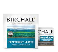 Birchall Tea Bags, Peppermint Tea Gift Set, Caffeine Free Tea Bursting with Full Flavour, Perfect Vegan Gifts, 200 Enveloped Plant-Based Prism Tea Bags x 1 Boxes - 200 Total