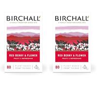 Birchall Tea Bags, Red Berry & Flower Tea Gift, Caffeine Free Tea Bursting with Full Flavour, Perfect Vegan Gifts, 80 Plant-Based Prism Tea Bags (Pack of 2)