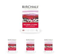 Birchall Tea Bags, Red Berry & Flower Tea Gift, Caffeine Free Tea Bursting with Full Flavour, Perfect Vegan Gifts, 80 Plant-Based Prism Tea Bags (Pack of 4)