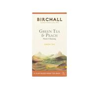 Birchall Tea - Green Tea and Peach - 6 Boxes, 15 Enveloped Prism Tea Bags - Antioxidant Rich Flavor for Daily Wellness