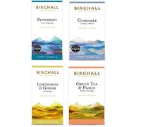 Birchall Tea- Pack of 4 Tea Bags with Flavors of Peppermint, Camomile, Lemon Grass & Ginger, and Green Tea & Peach Tea -Tea Bags Bulk of 60 bags free from Prism teabags- A Delicious & Strong Flavor