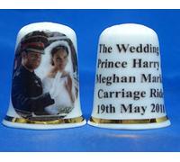 Birchcroft China Thimble - Prince Harry & Meghan Markle Carriage Ride Box
