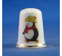 Birchcroft Porcelain China Collectable Thimble Christmas Penguin