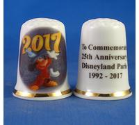 Birchcroft Porcelain China Collectable Thimble - Disneyland Paris 25th Anniversary