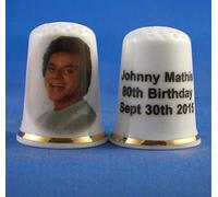 Birchcroft Porcelain China Collectable Thimble - Johnny Mathis