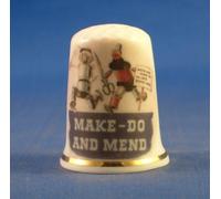 Birchcroft Porcelain China Collectable Thimble - Make Do and Mend