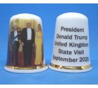 Birchcroft Porcelain China Collectable Thimble - President Donald Trump State Visit 2025